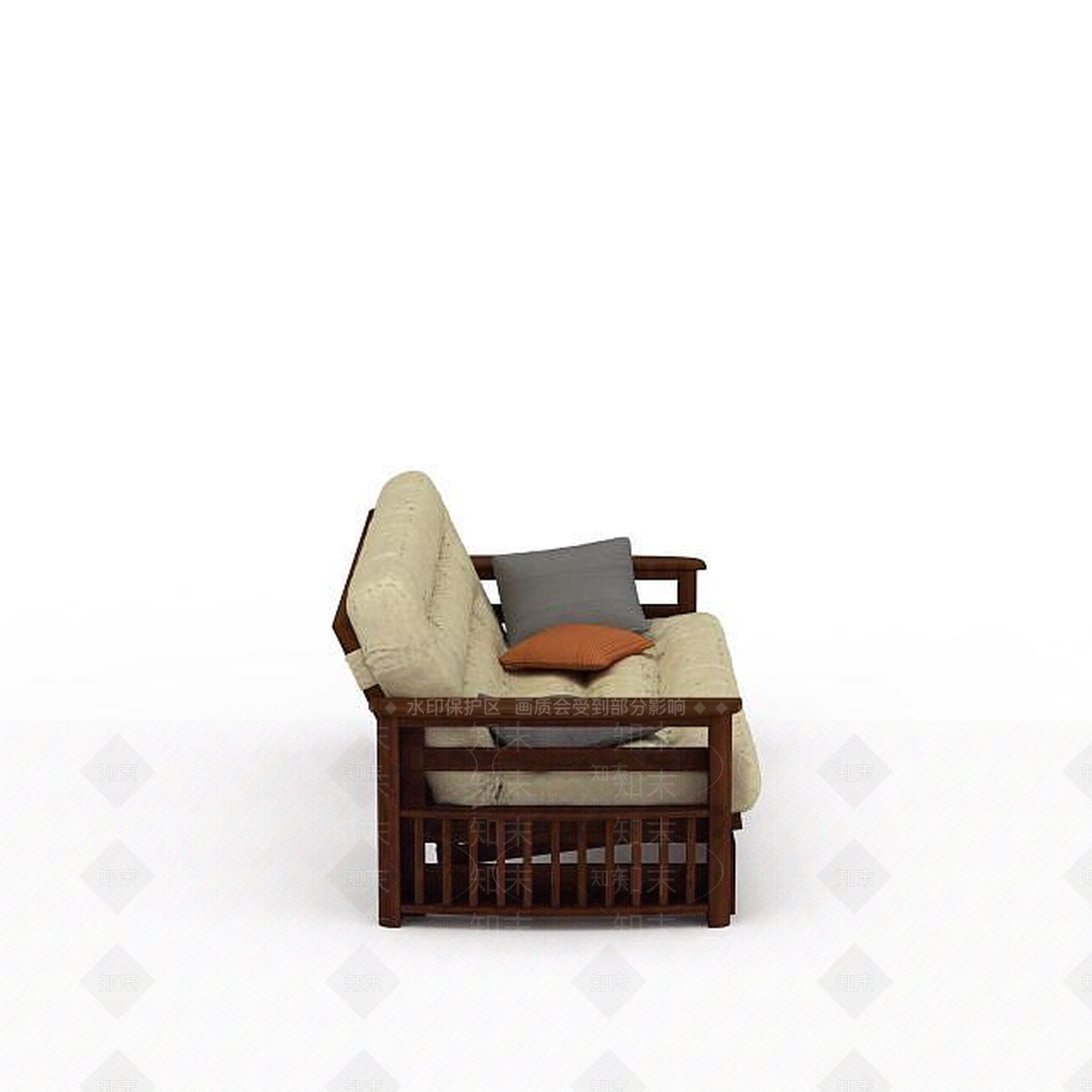 现代简易书房沙发3D模型下载【ID:1199465237】