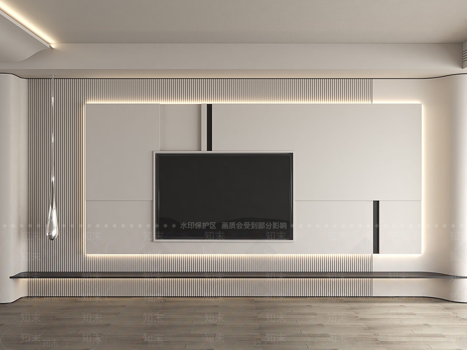 现代简约背景墙SU模型下载【ID:1199466367】