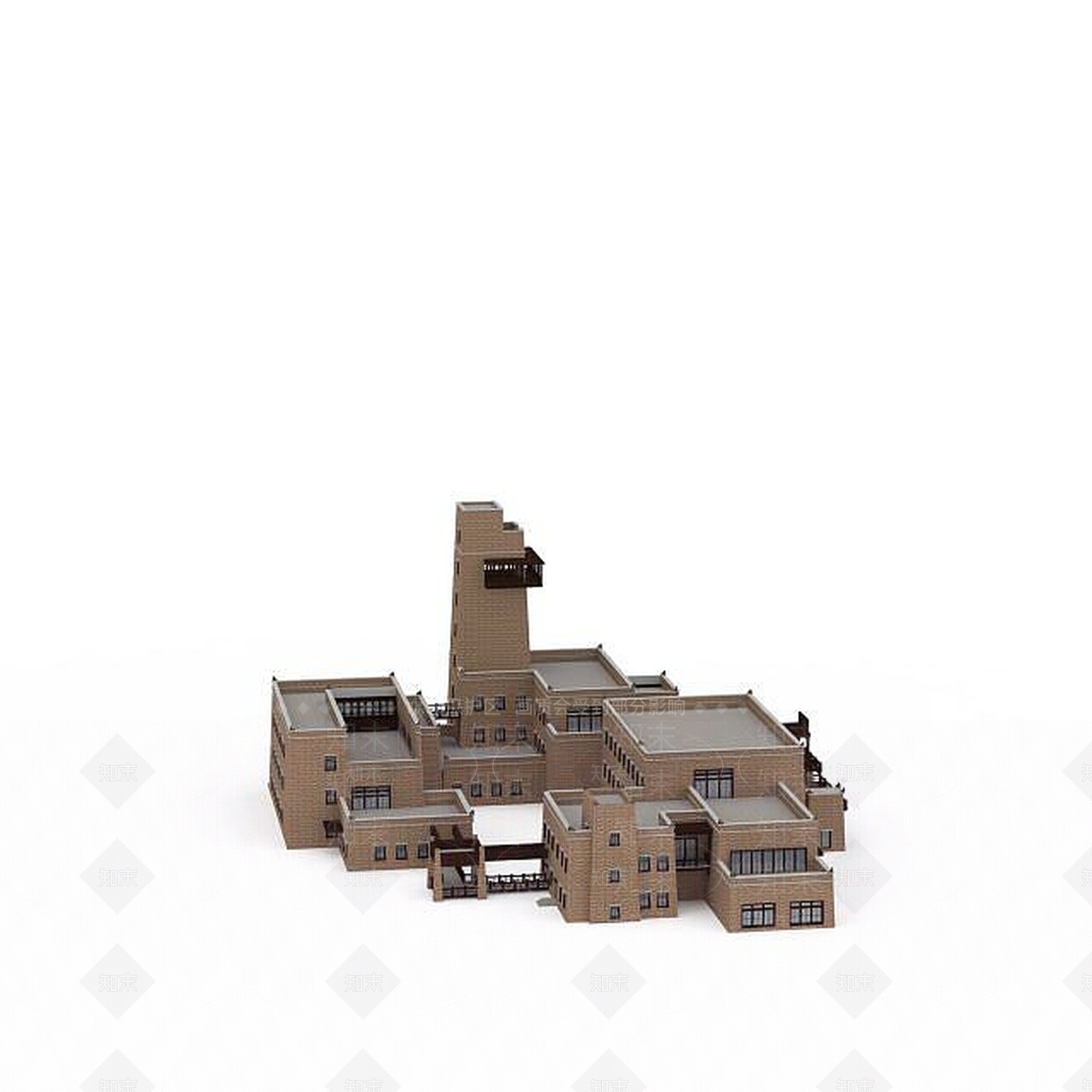 现代羌族游客中心3D模型下载【ID:1199466503】