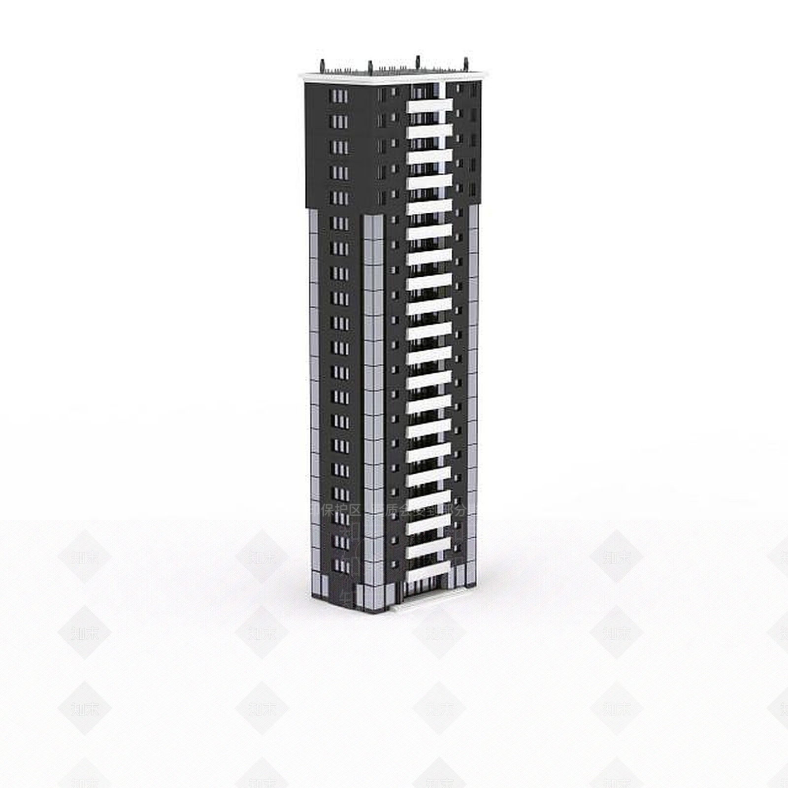 现代摩天大楼3D模型下载【ID:1199467229】