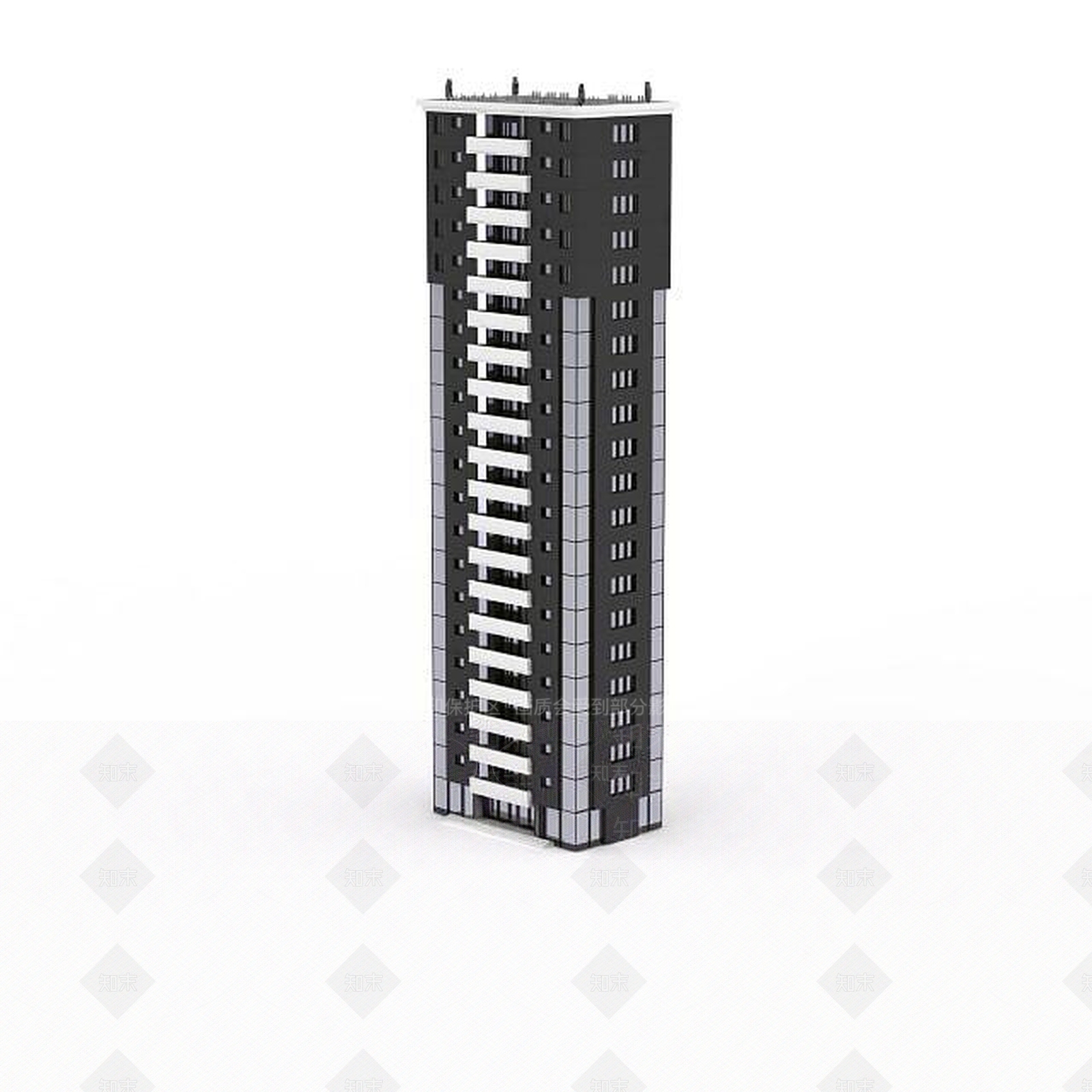 现代摩天大楼3D模型下载【ID:1199467229】