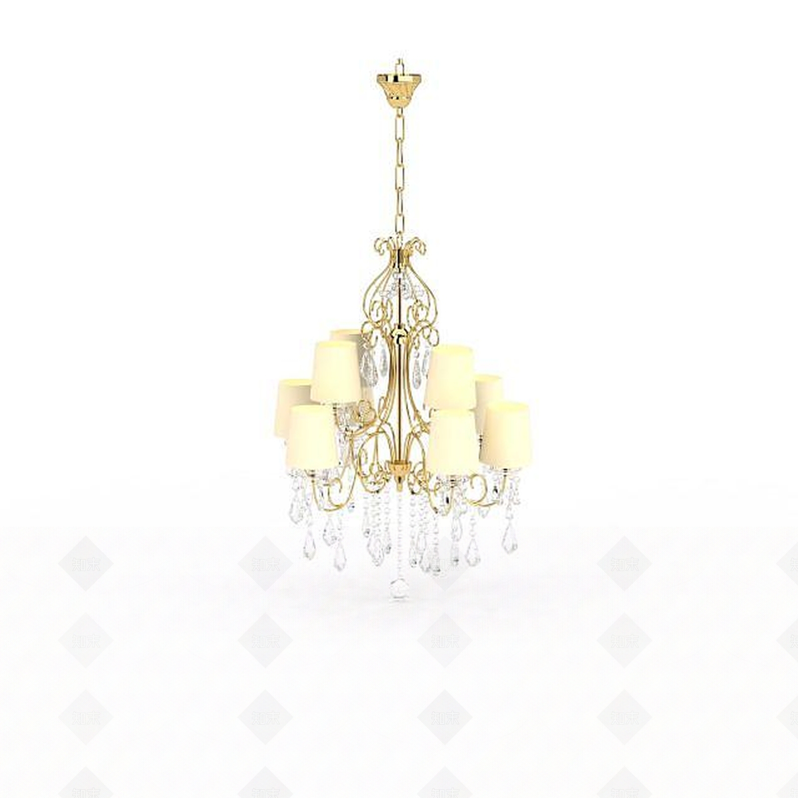 现代精品水晶灯3D模型下载【ID:1199467331】