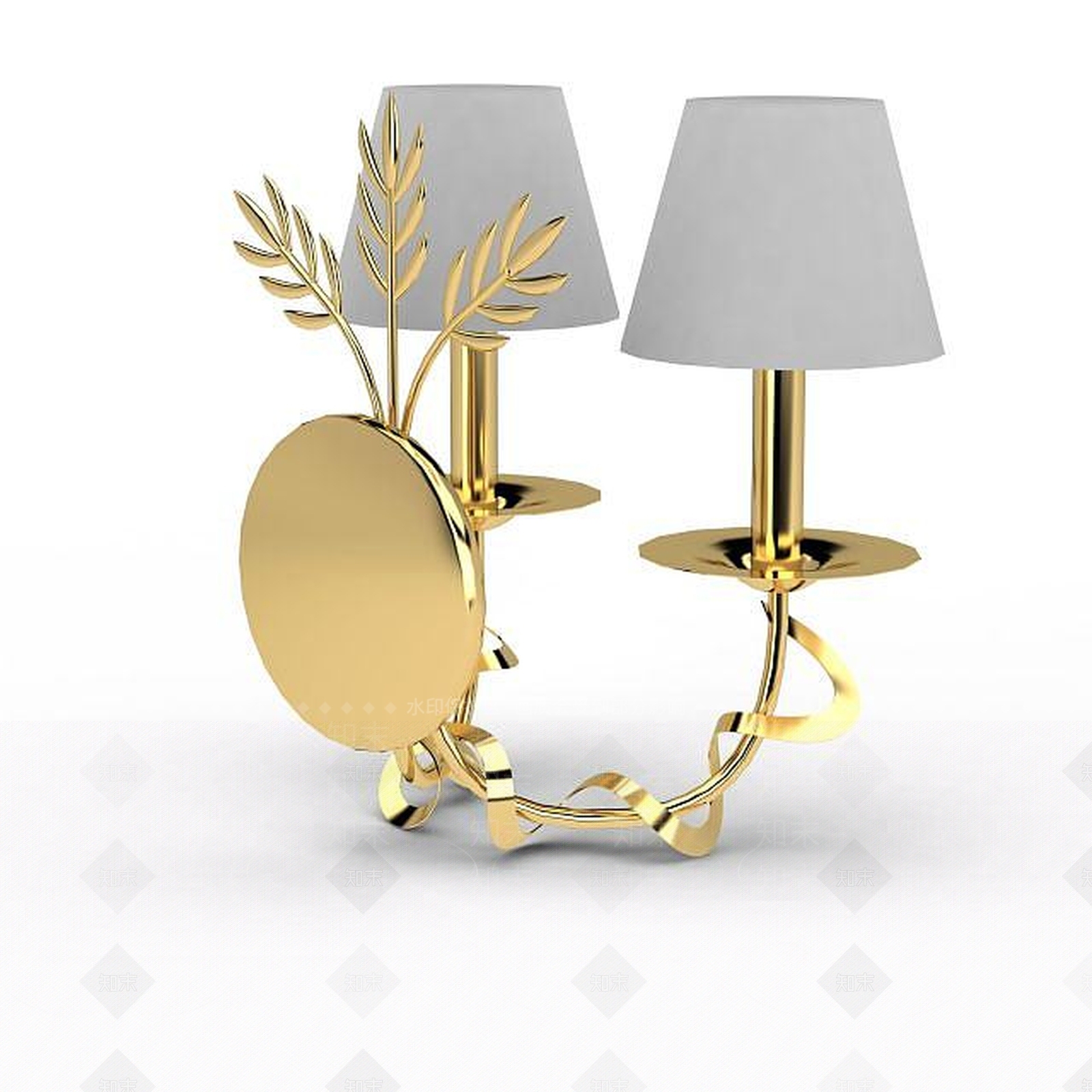 现代双头壁灯3D模型下载【ID:1199467631】