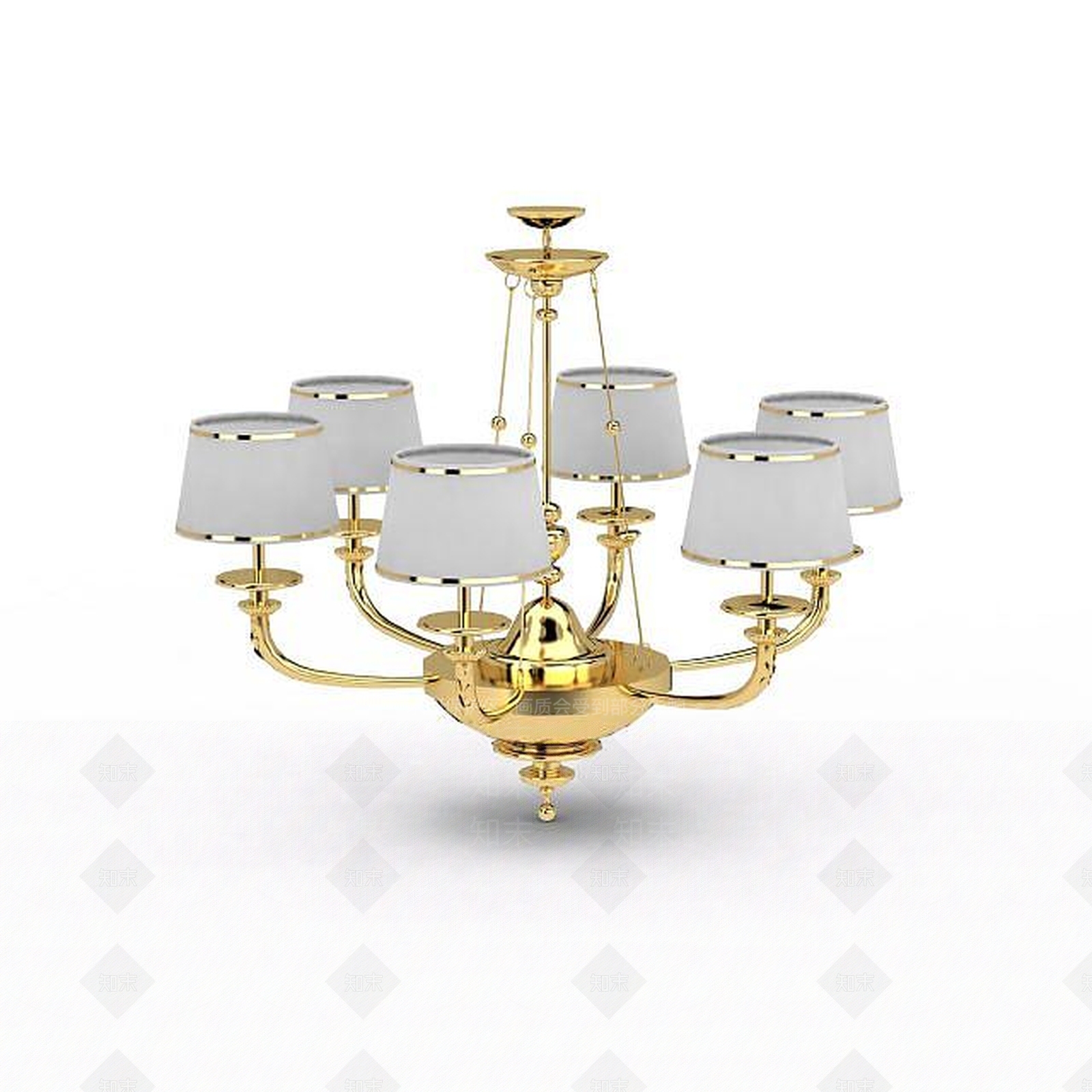 现代大厅金色吊灯3D模型下载【ID:1199467678】
