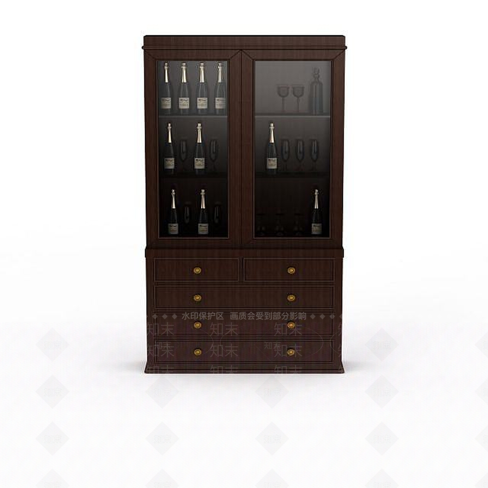 实木酒柜3D模型下载【ID:1199467704】
