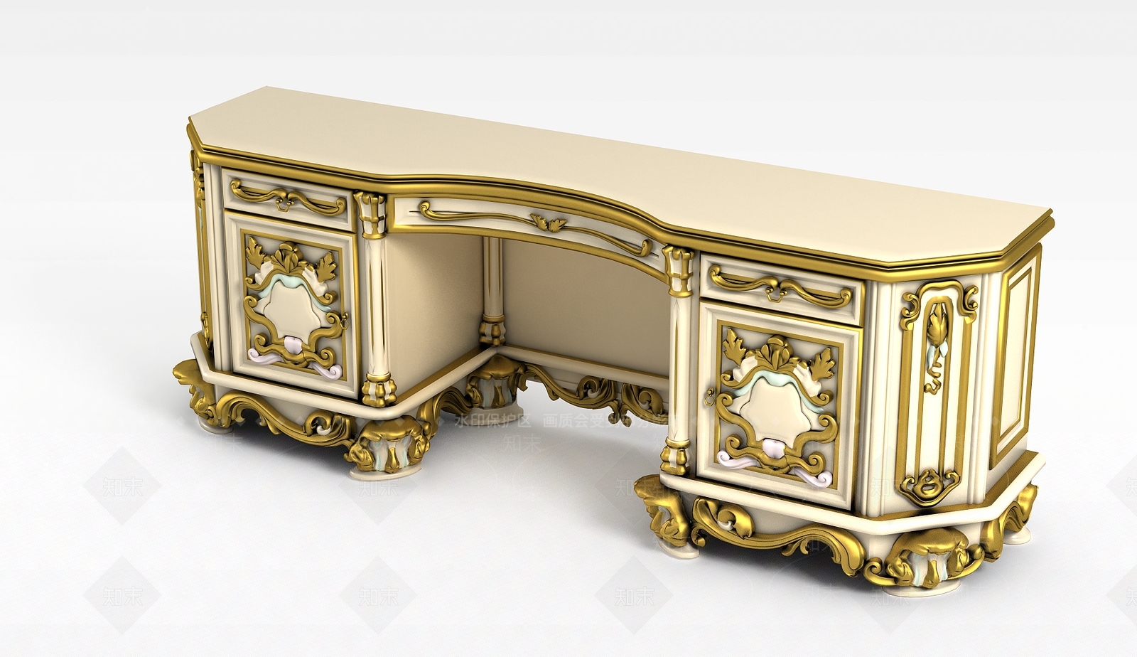 欧式古典欧式雕花柜子3D模型下载【ID:1199468362】