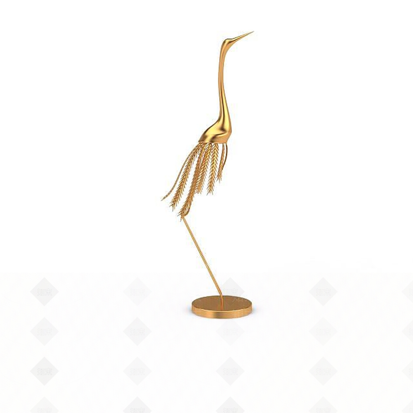 现代金鹤装饰品3D模型下载【ID:1199469044】