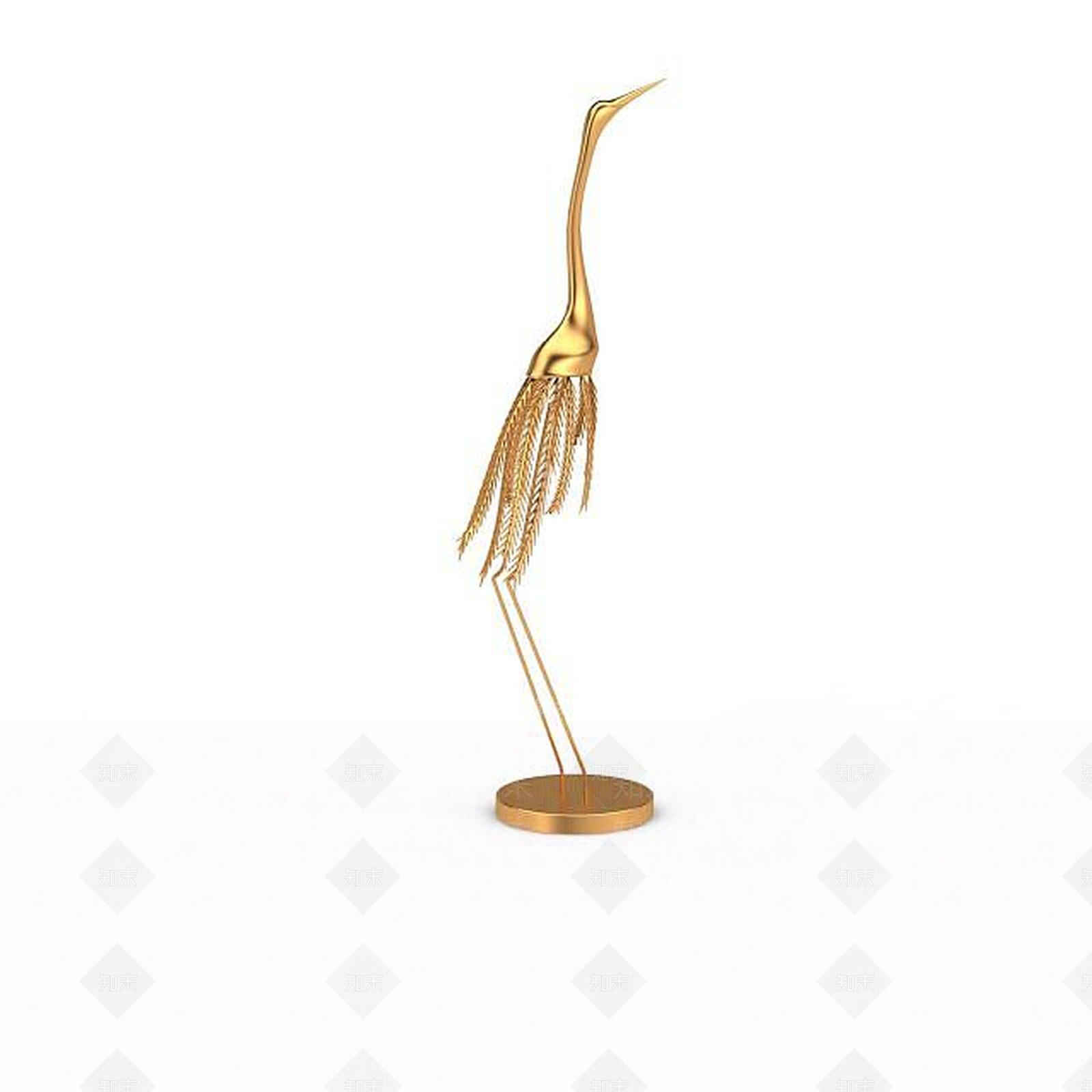 现代金鹤装饰品3D模型下载【ID:1199469044】