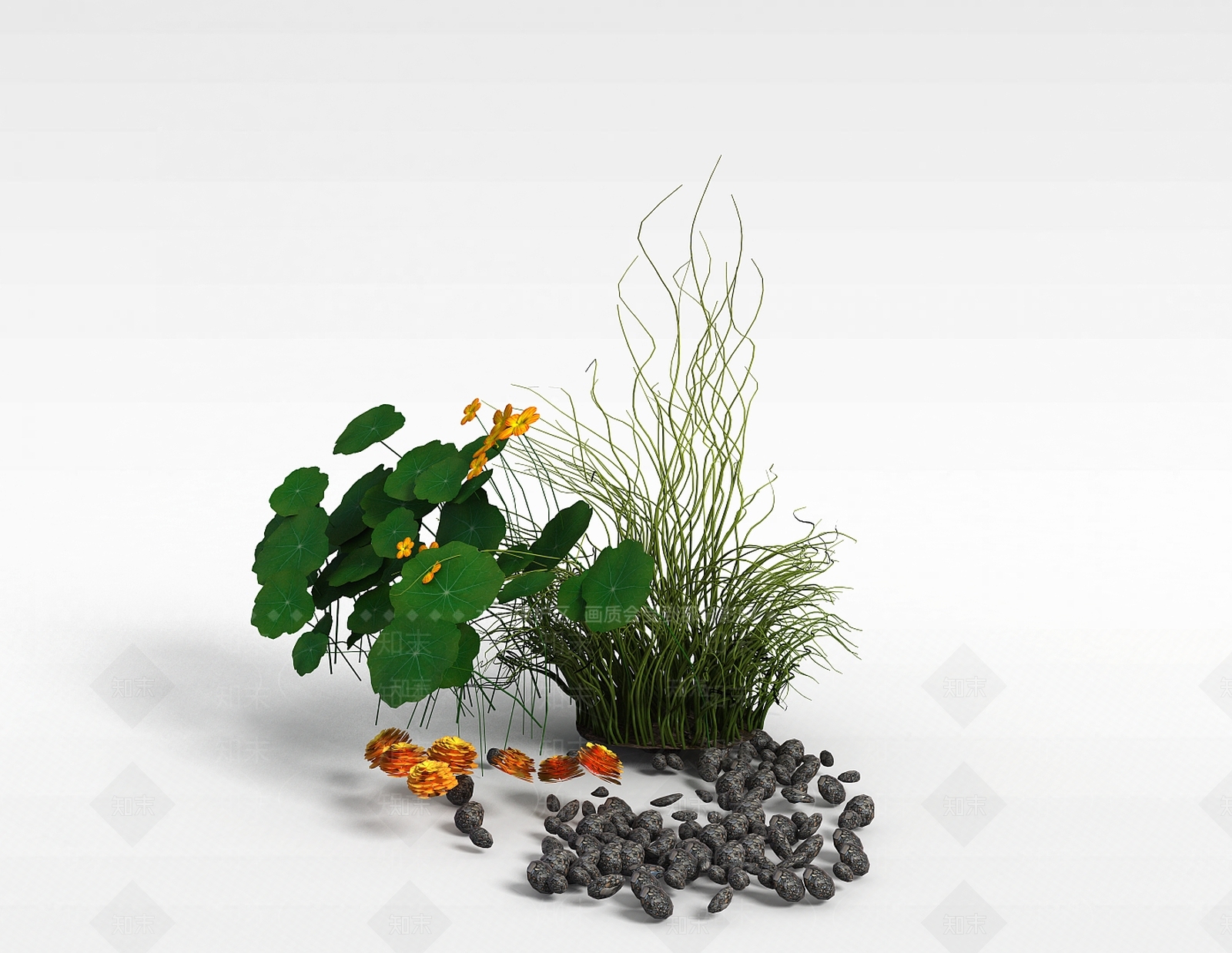 现代野草装饰3D模型下载【ID:1199469097】