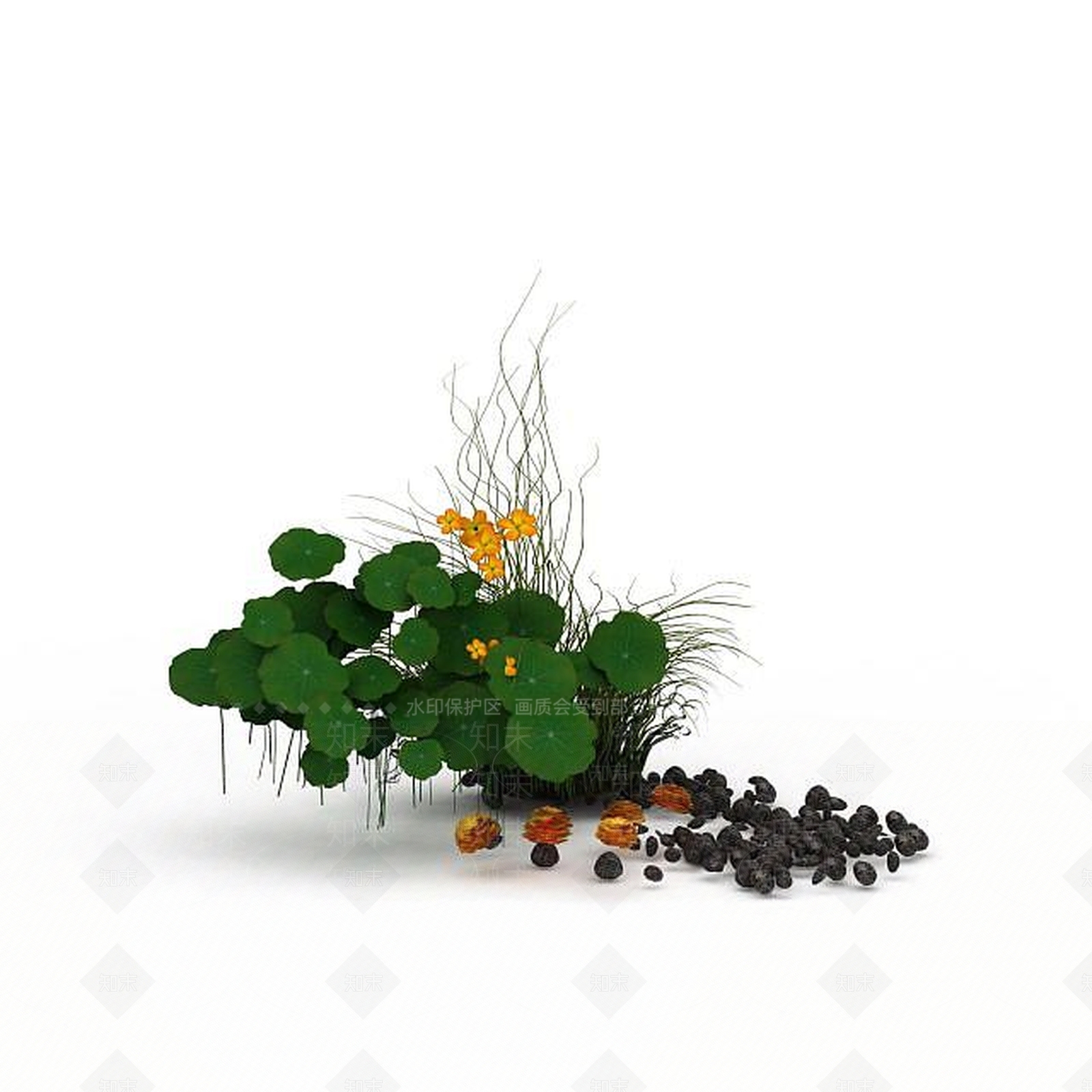 现代野草装饰3D模型下载【ID:1199469097】