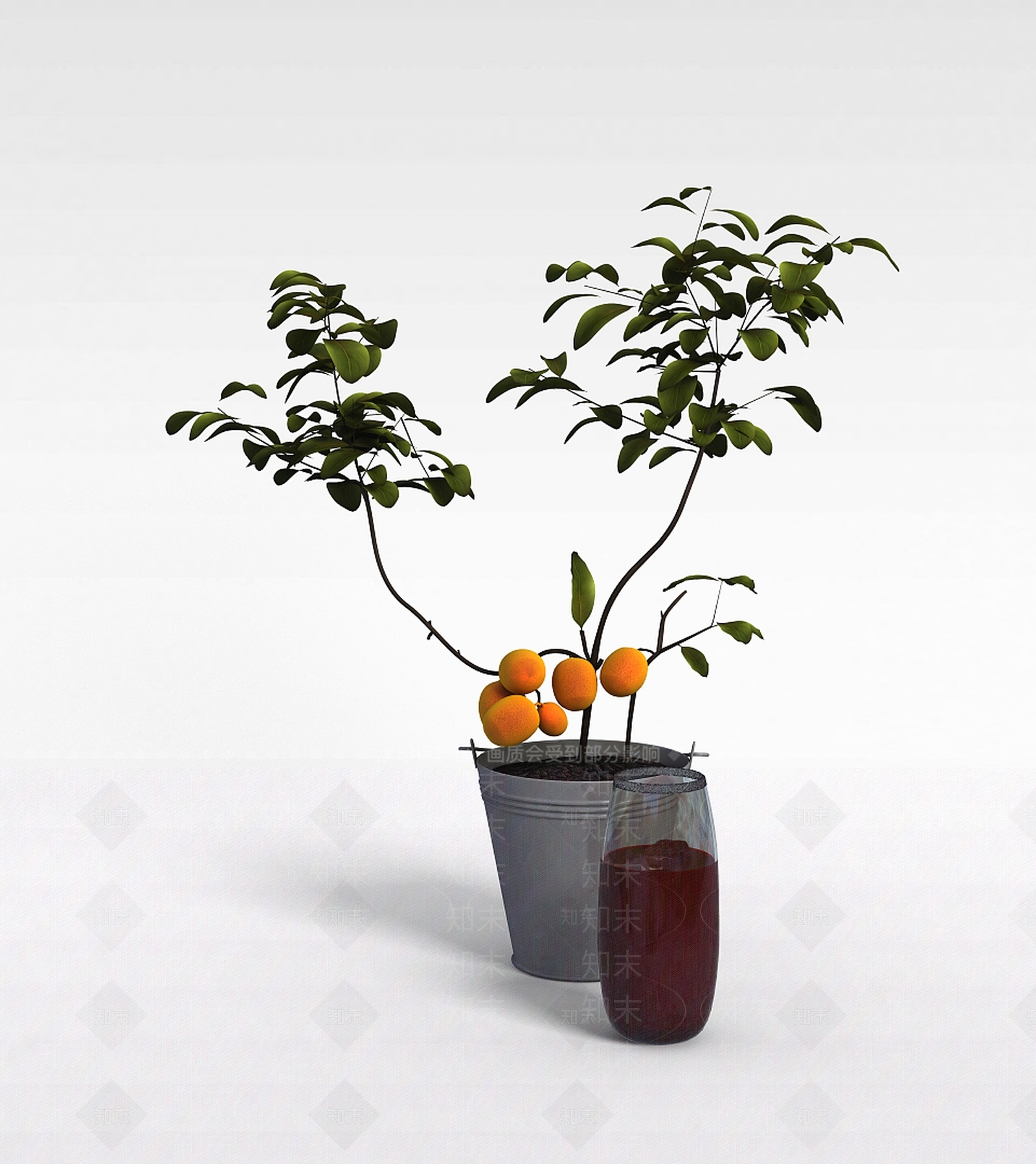 现代果树盆栽3D模型下载【ID:1199470664】