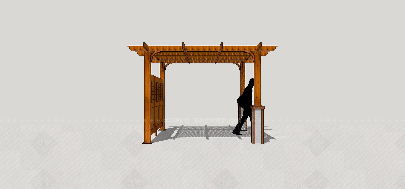 现代廊架SU模型下载【ID:1199470973】
