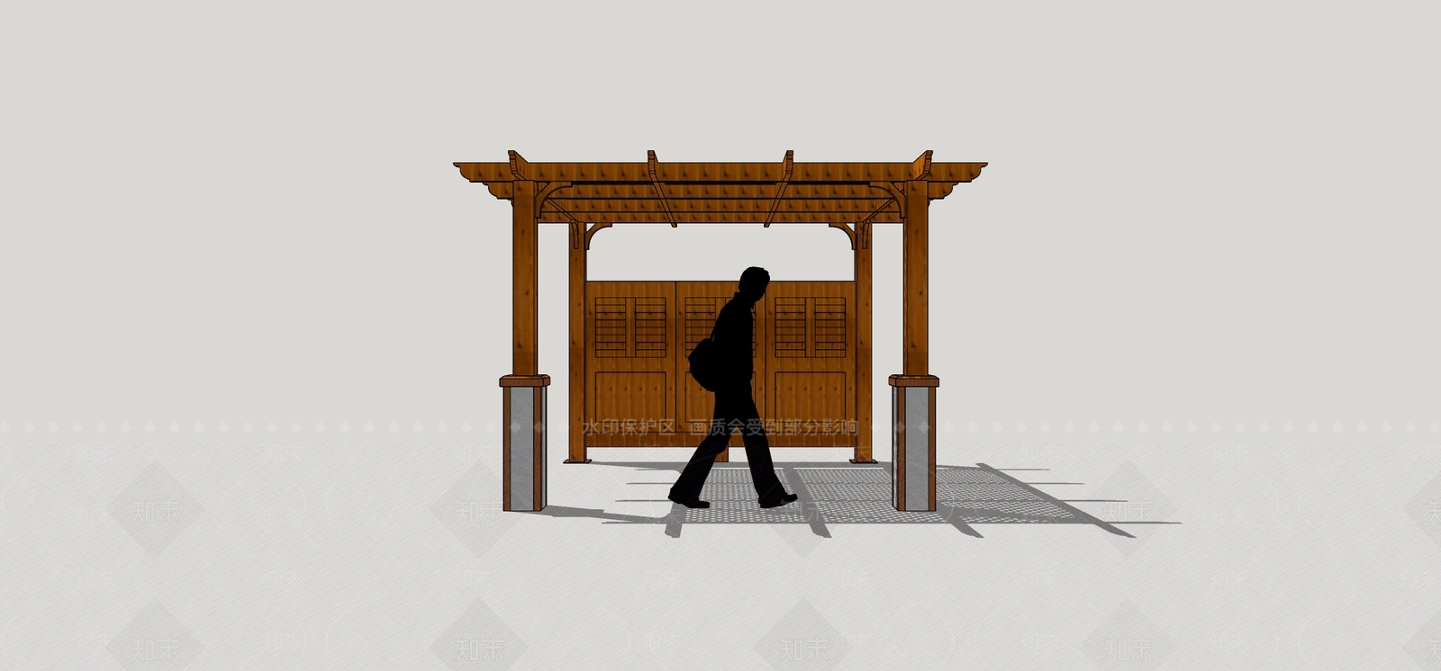 现代廊架SU模型下载【ID:1199470973】