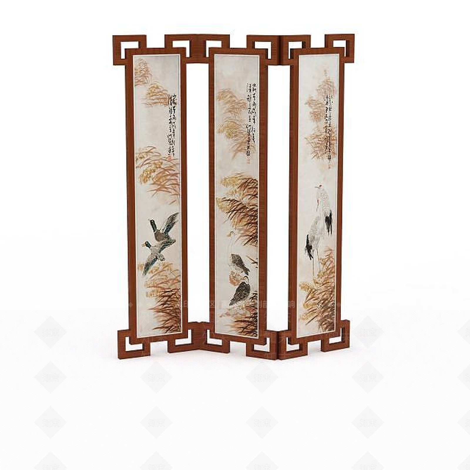 中式屏风3D模型下载【ID:1199470889】