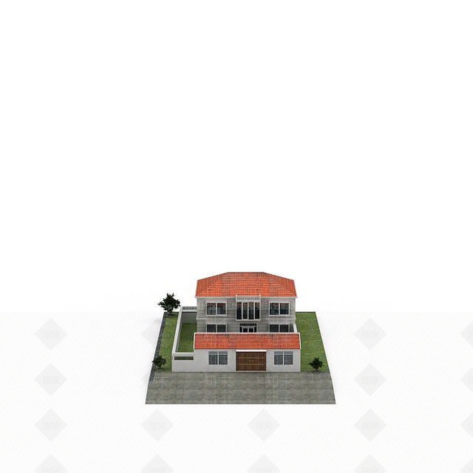 现代农村二层自建房带院3D模型下载【ID:1199472252】
