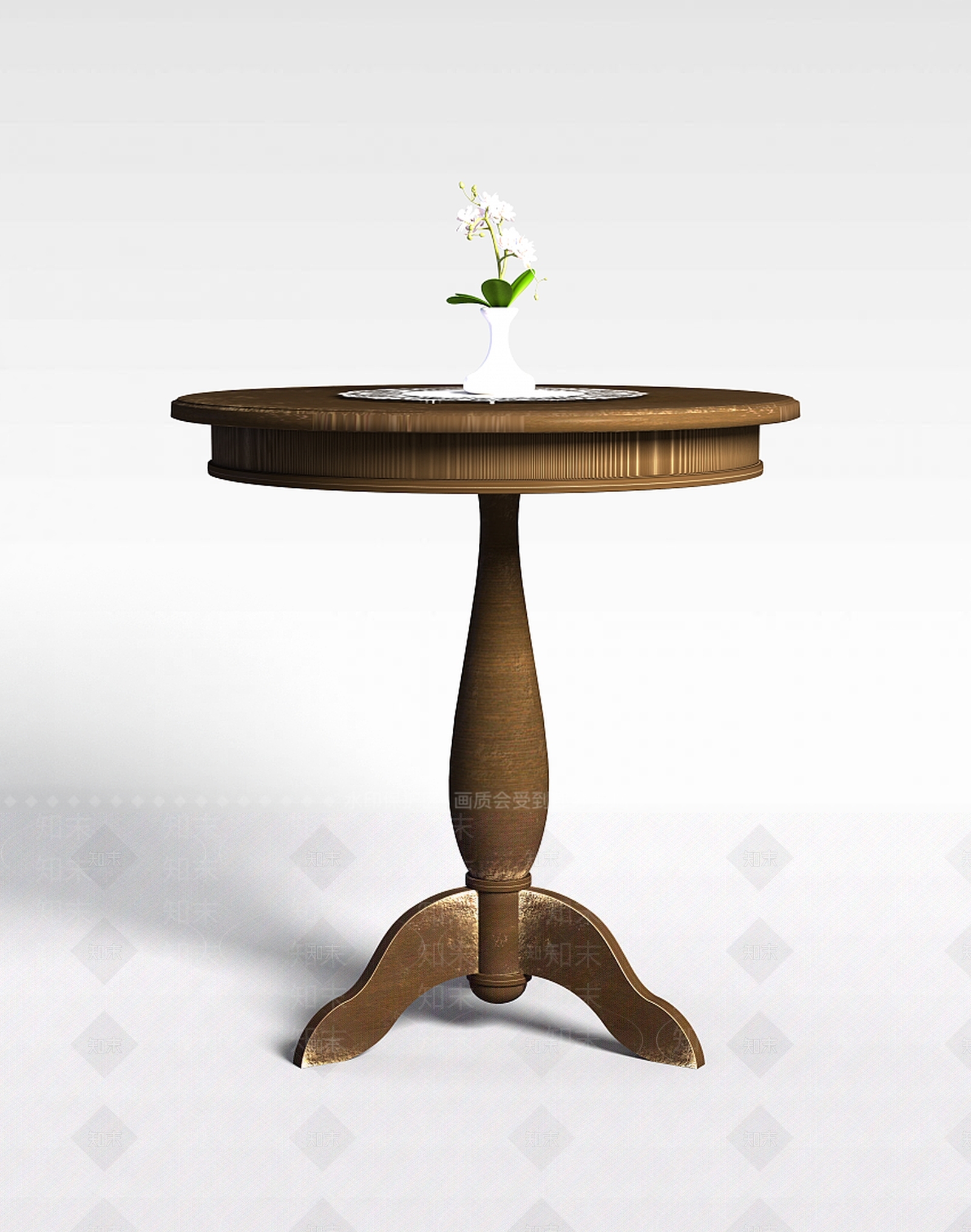 现代实木圆几3D模型下载【ID:1199473888】