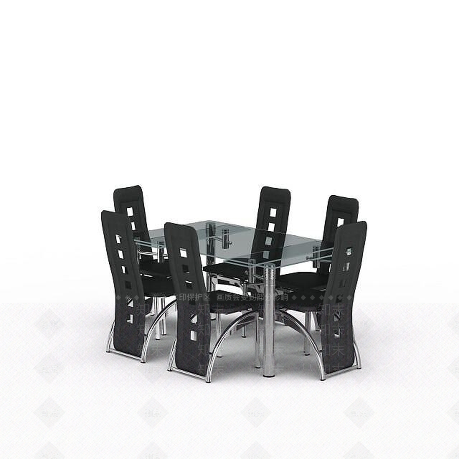 现代桌椅组合3D模型下载【ID:1199473988】