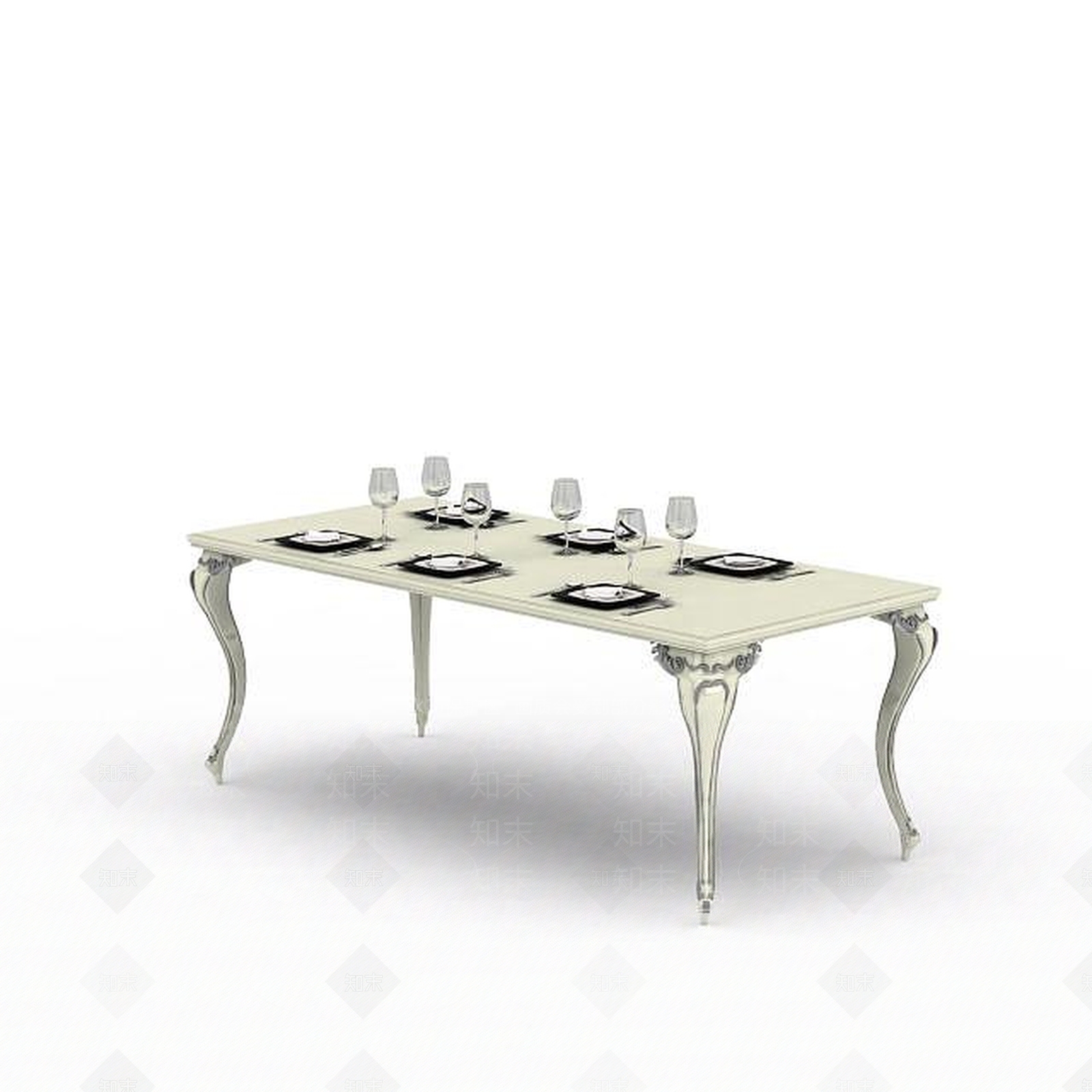 现代精简西式餐桌3D模型下载【ID:1199474025】