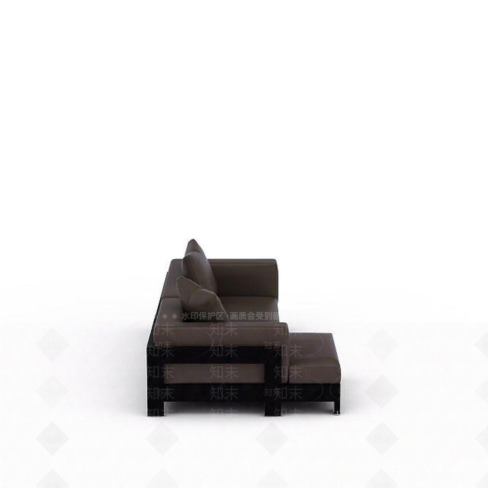 现代灰色现代转角沙发3D模型下载【ID:1199474397】