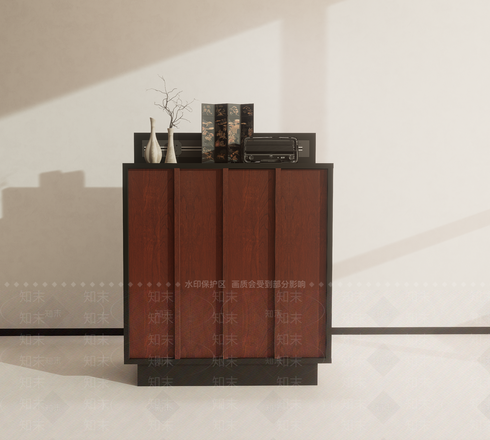 新中式中古储物柜SU模型下载【ID:1199477690】