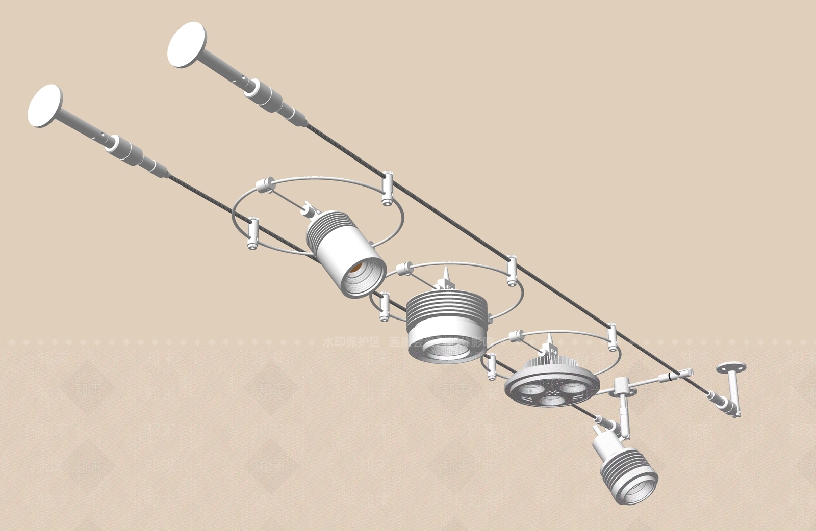 现代筒灯射灯SU模型下载【ID:1199478643】