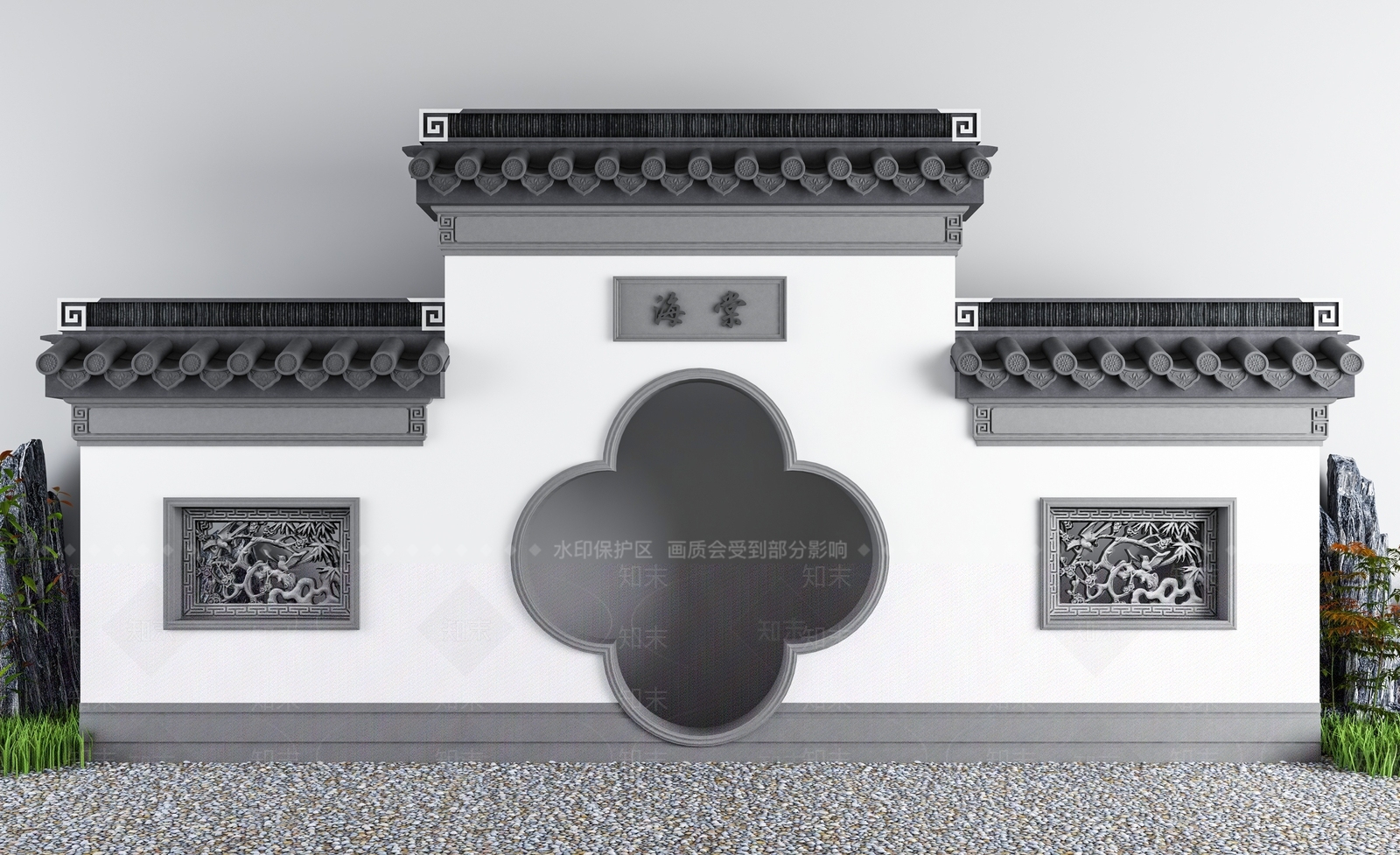 中式新中式入口大门SU模型下载【ID:1199487310】