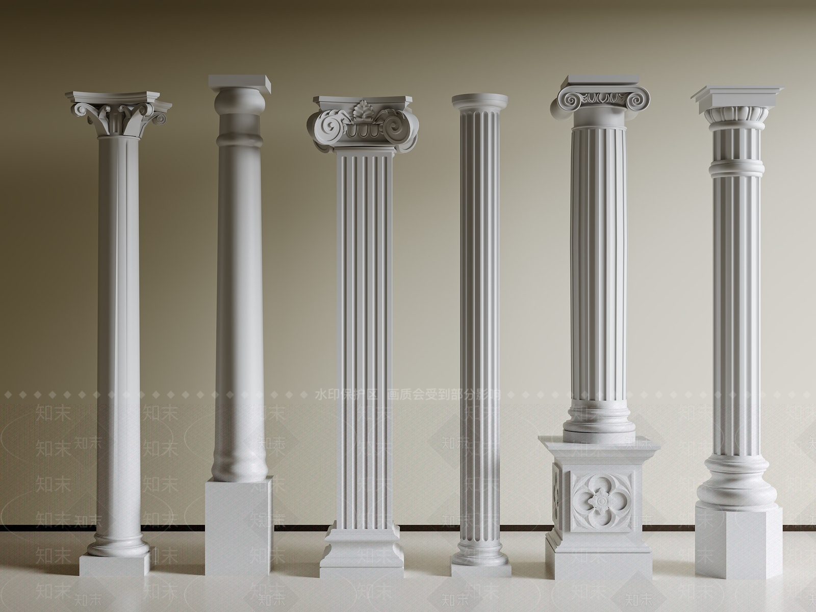 法式简欧柱子3D模型下载【ID:1199495683】