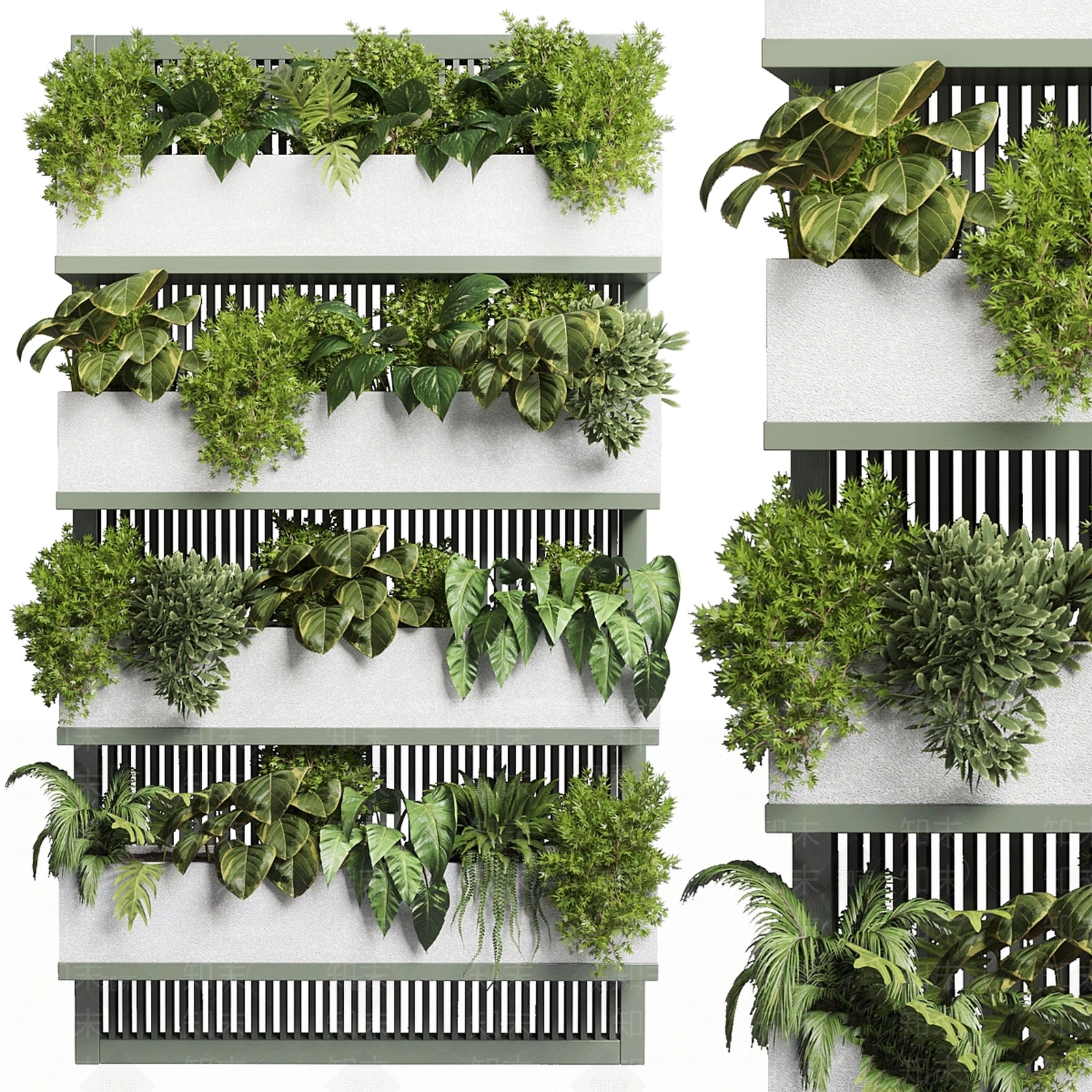 绿植墙3D模型下载【ID:1199498048】