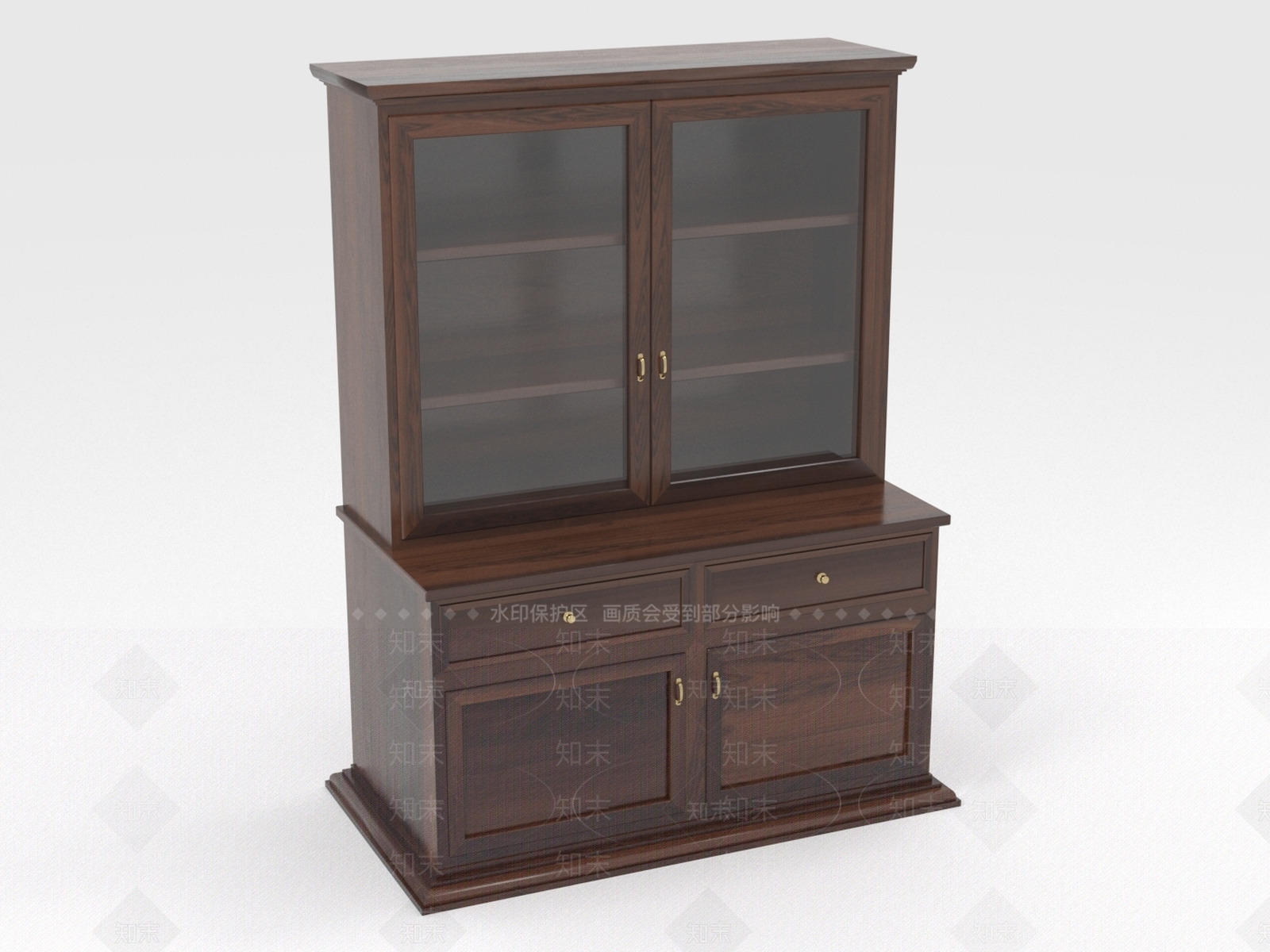 美式书柜3D模型下载【ID:1199502658】