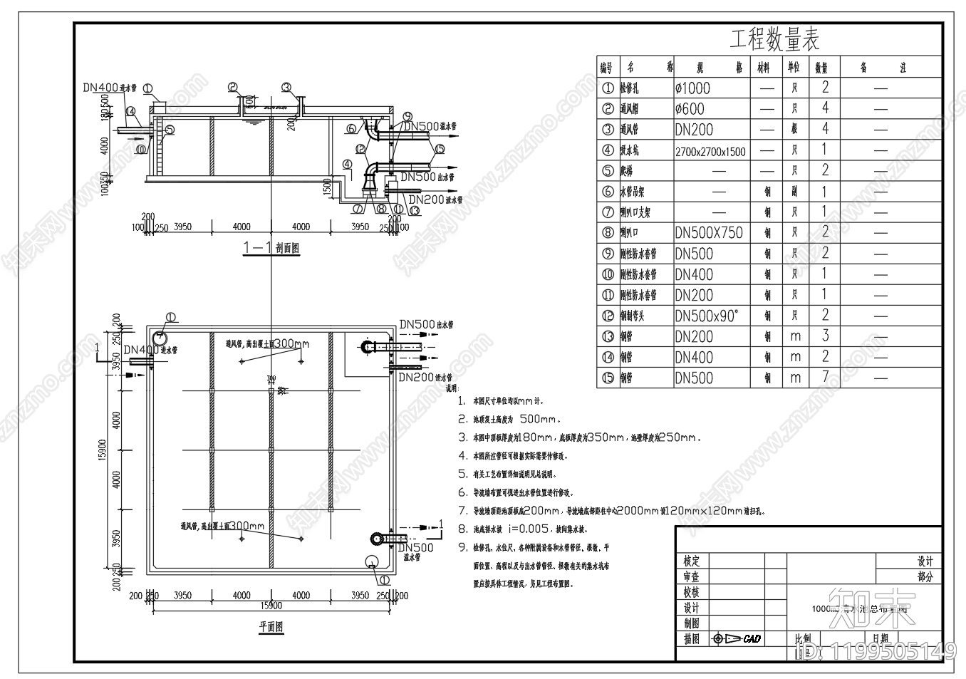 给排水节点详图cad施工图下载【ID:1199505149】