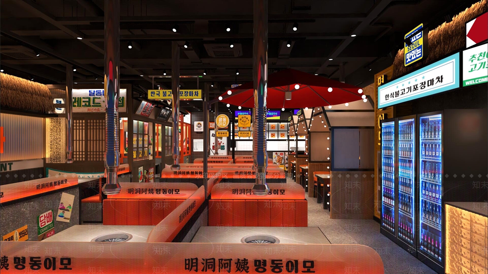 现代烧烤店3D模型下载【ID:1199513949】