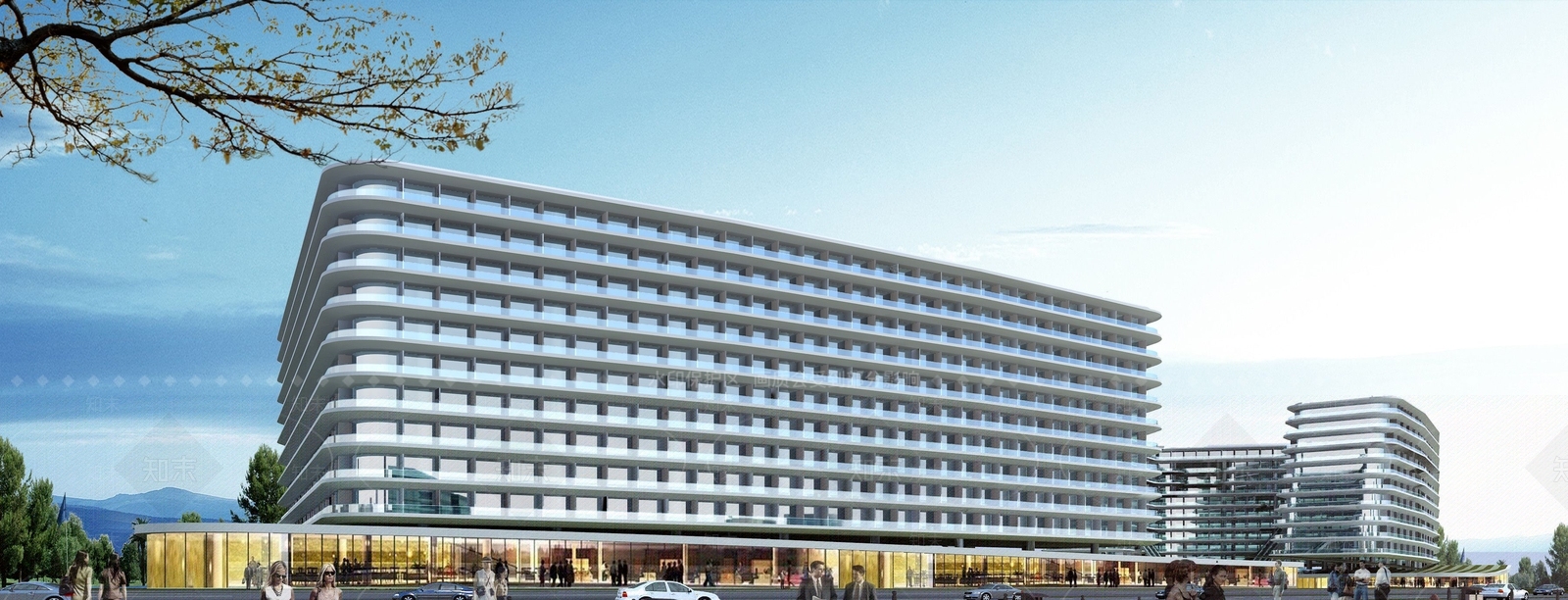 现代酒店建筑SU模型下载【ID:1199513319】