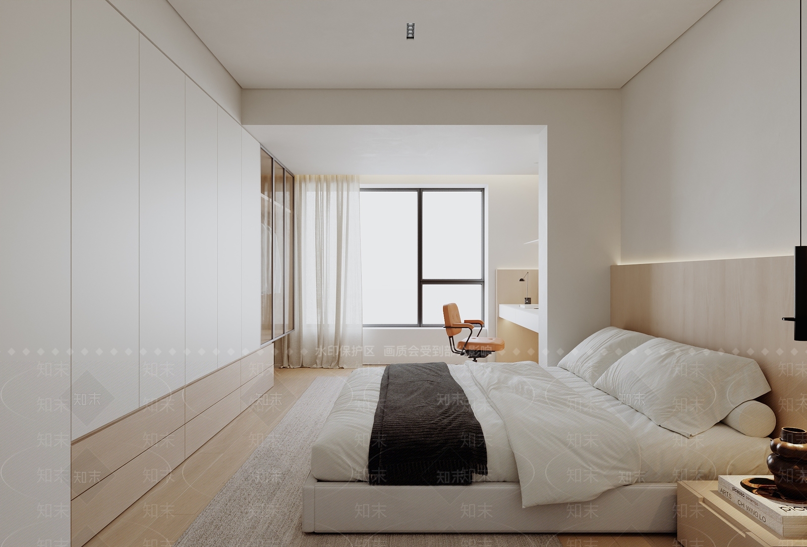 现代极简家居卧室3D模型下载【ID:1199514673】