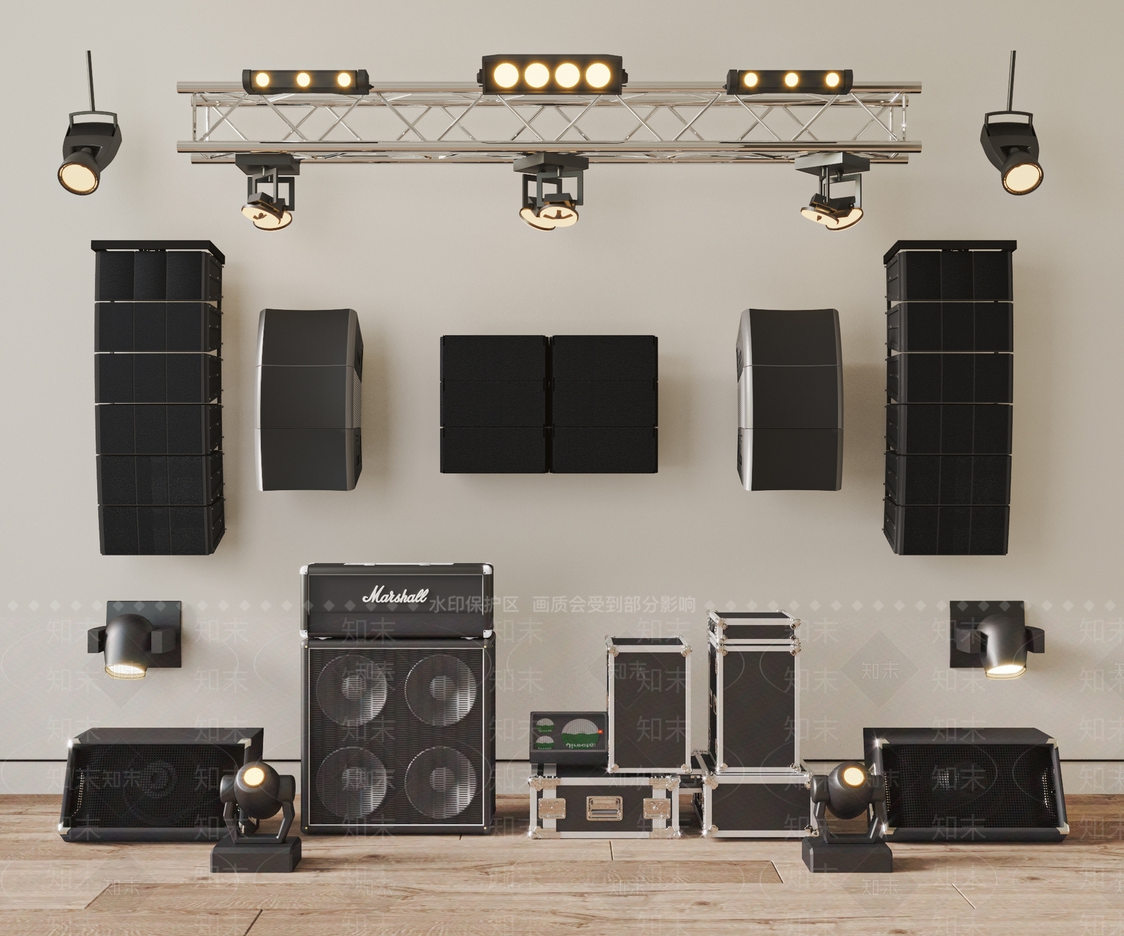 现代舞台音响SU模型下载【ID:1199521716】