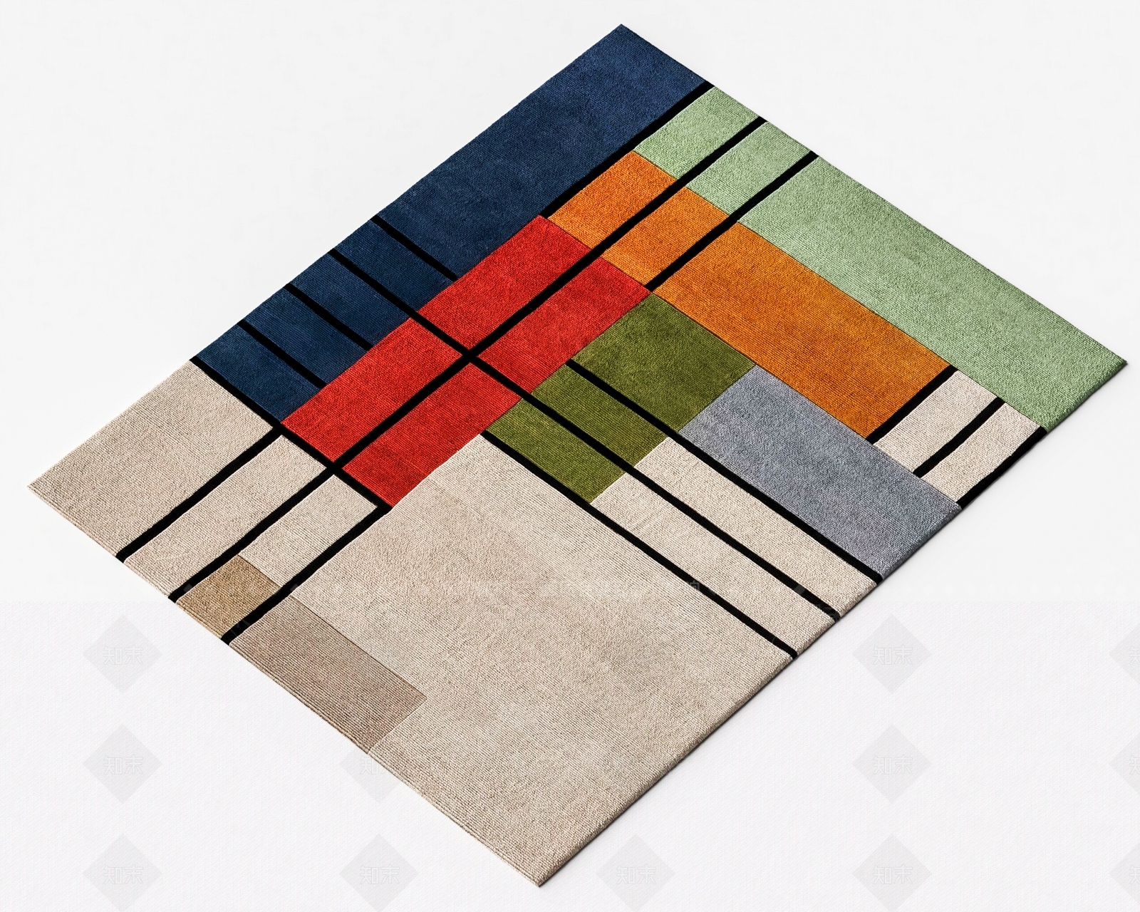 现代地毯3D模型下载【ID:1199522653】