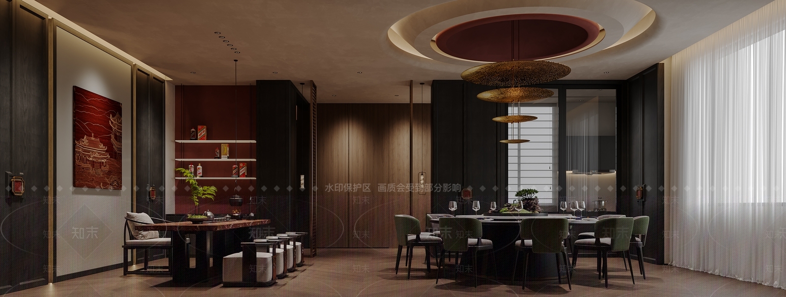 意式新中式包厢3D模型下载【ID:1199524641】