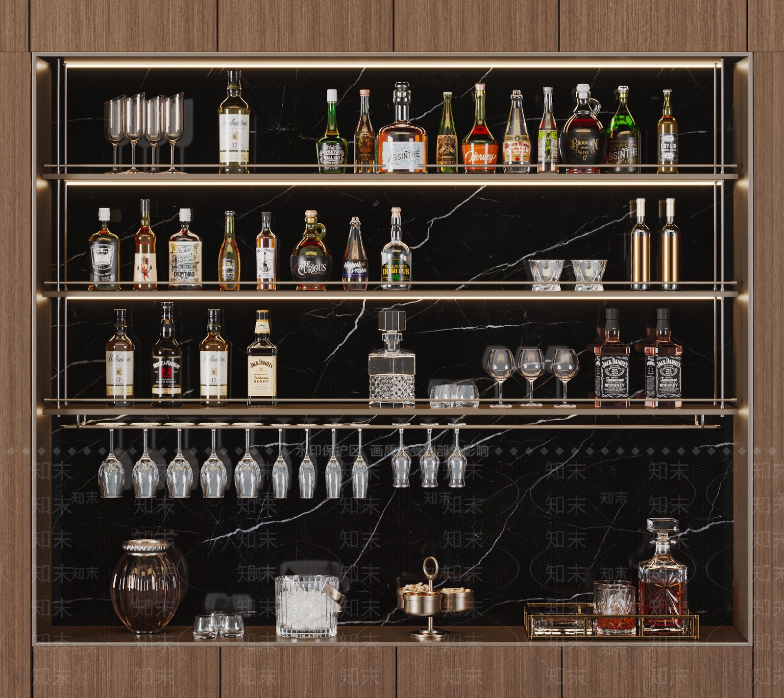 现代意式酒架SU模型下载【ID:1199528522】