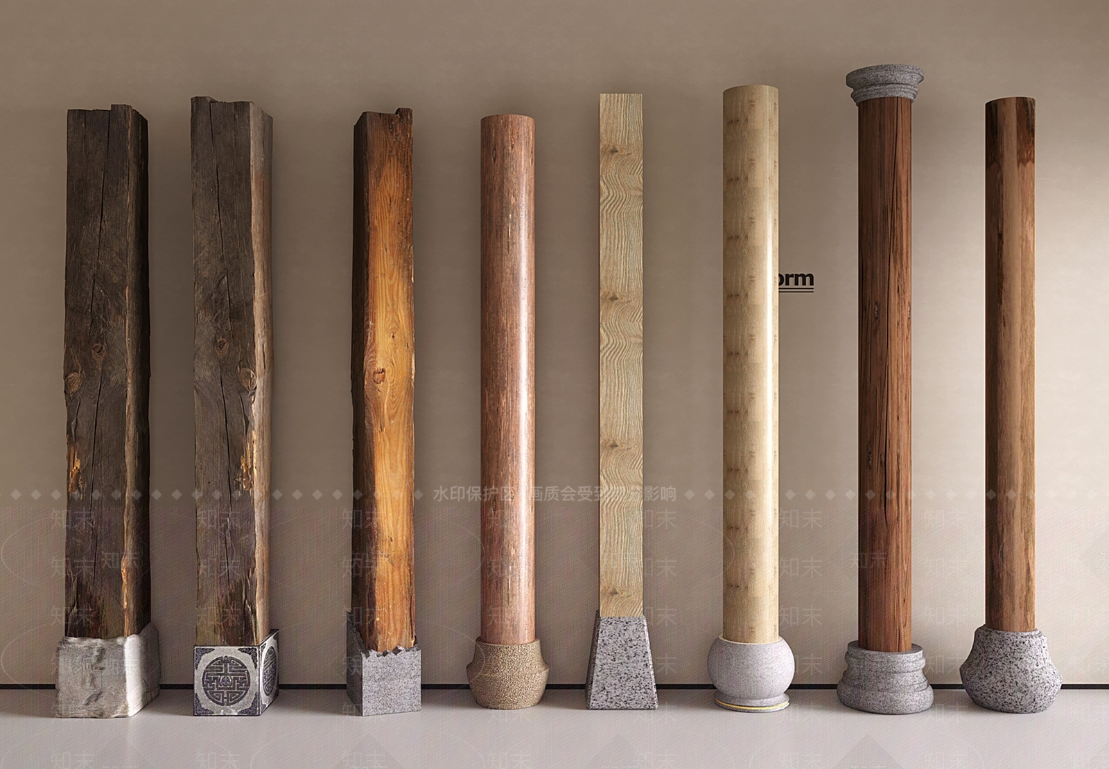 新中式中式柱子SU模型下载【ID:1199561585】