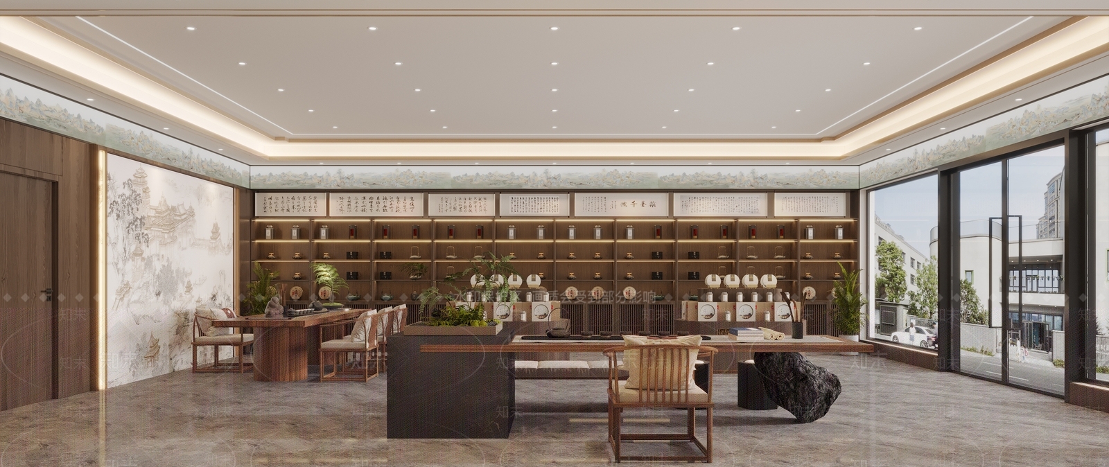 新中式茶叶店3D模型下载【ID:1200388982】