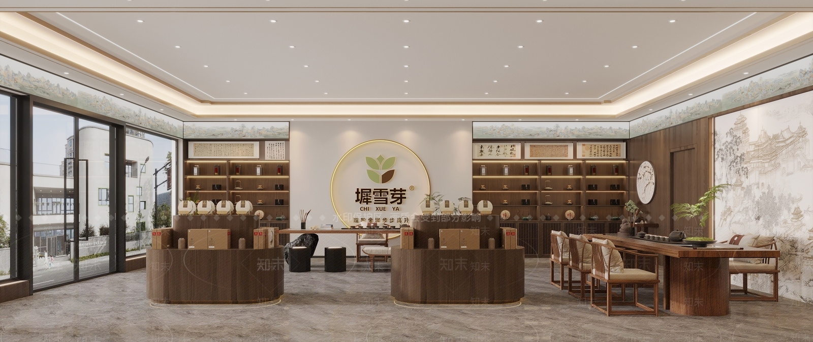 新中式茶叶店3D模型下载【ID:1200388982】