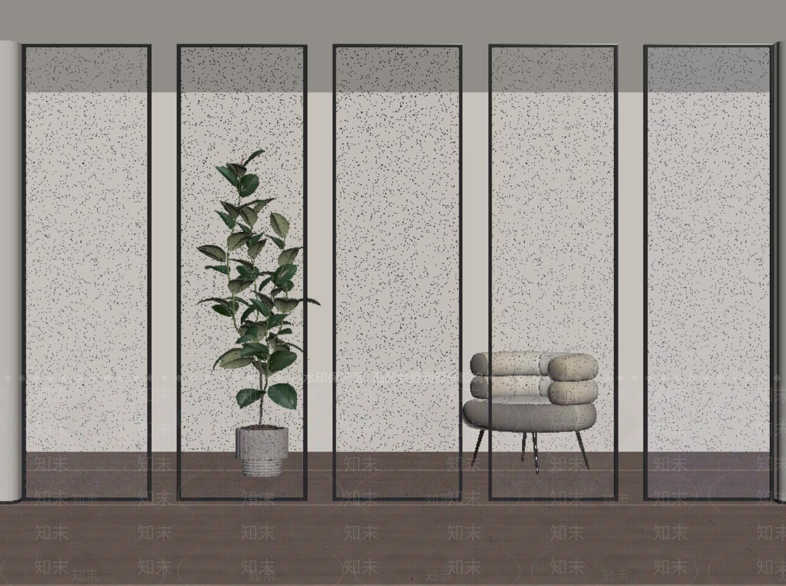 现代简约隔断SU模型下载【ID:1199533484】