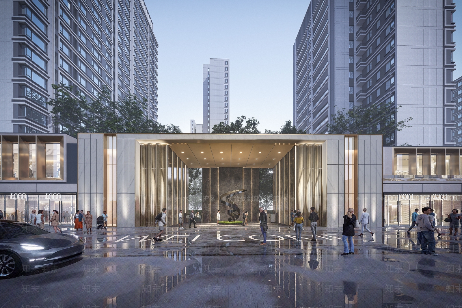 现代简约小区建筑SU模型下载【ID:1199534213】