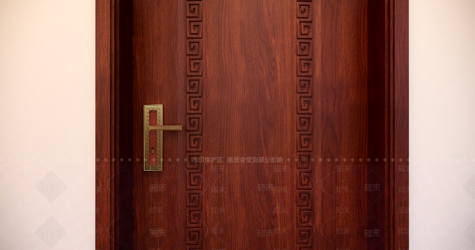 新中式中式单开门SU模型下载【ID:1199534897】