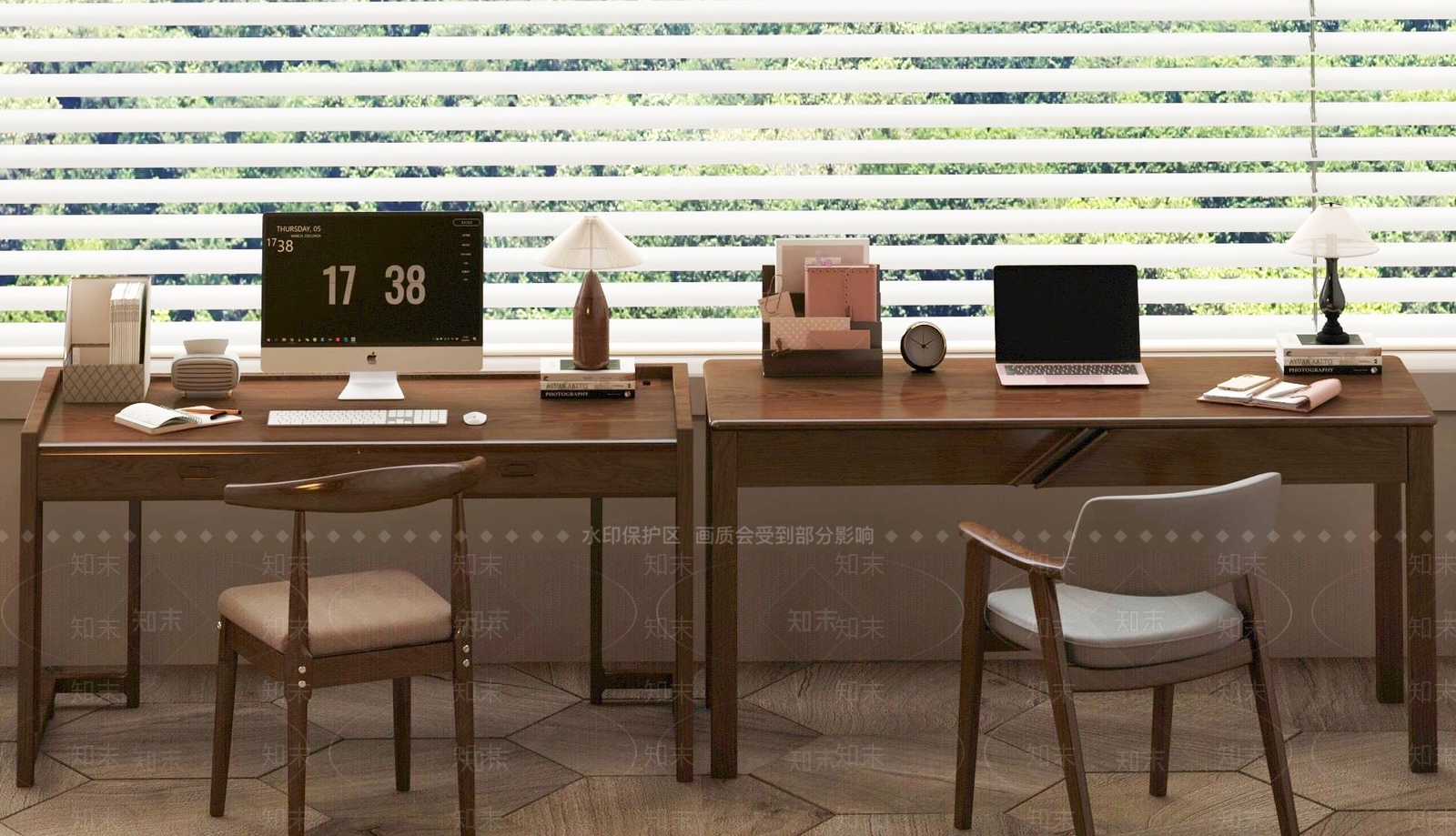 现代书桌椅3D模型下载【ID:1199534853】