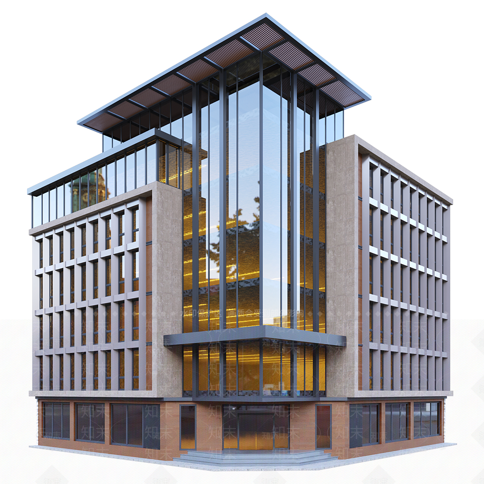 现代意式多层住宅楼3D模型下载【ID:1199536153】