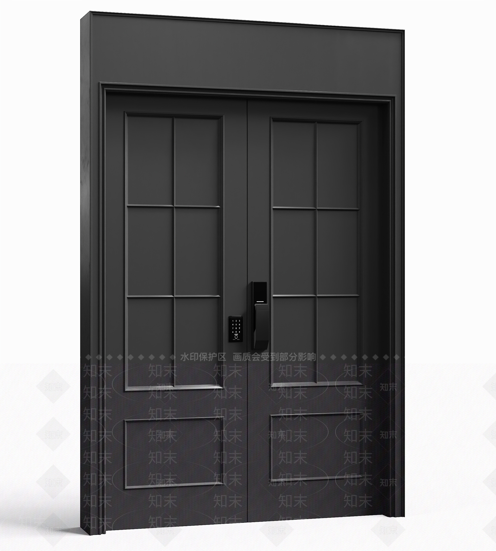 现代平开门3D模型下载【ID:1199537406】