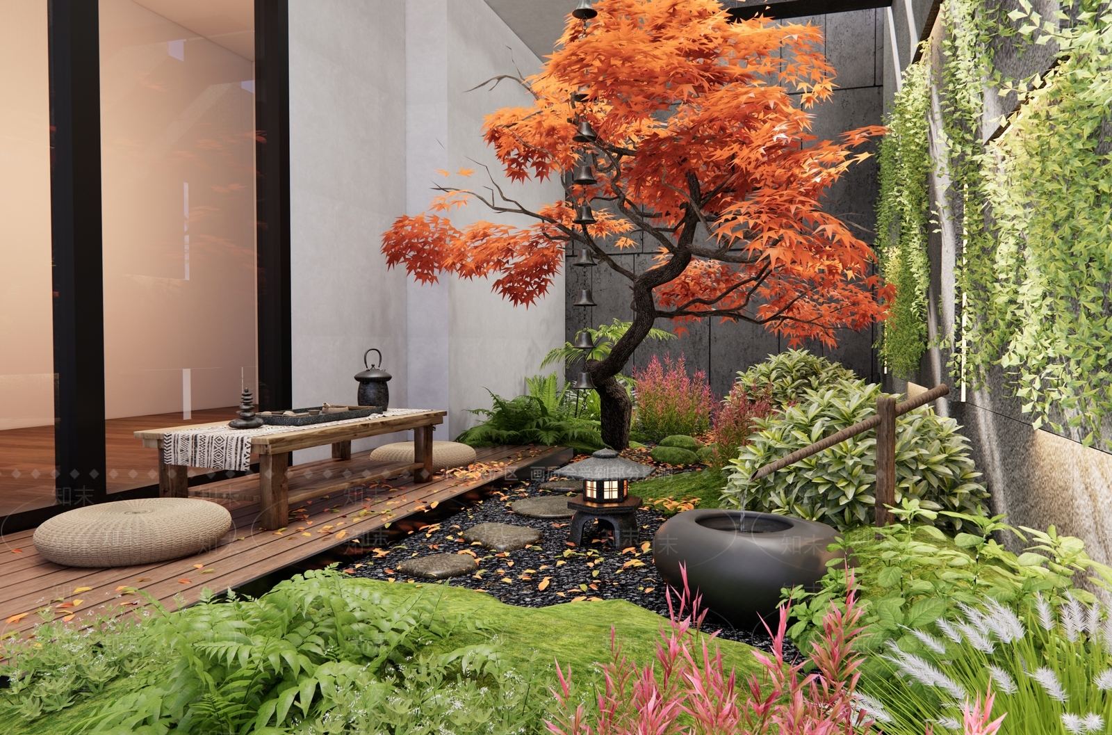 新中式庭院3D模型下载【ID:1199538998】