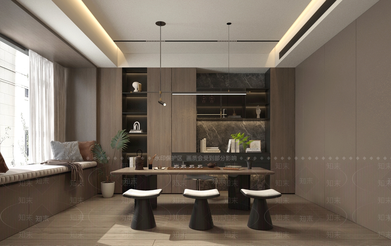 现代书房3D模型下载【ID:1199539372】