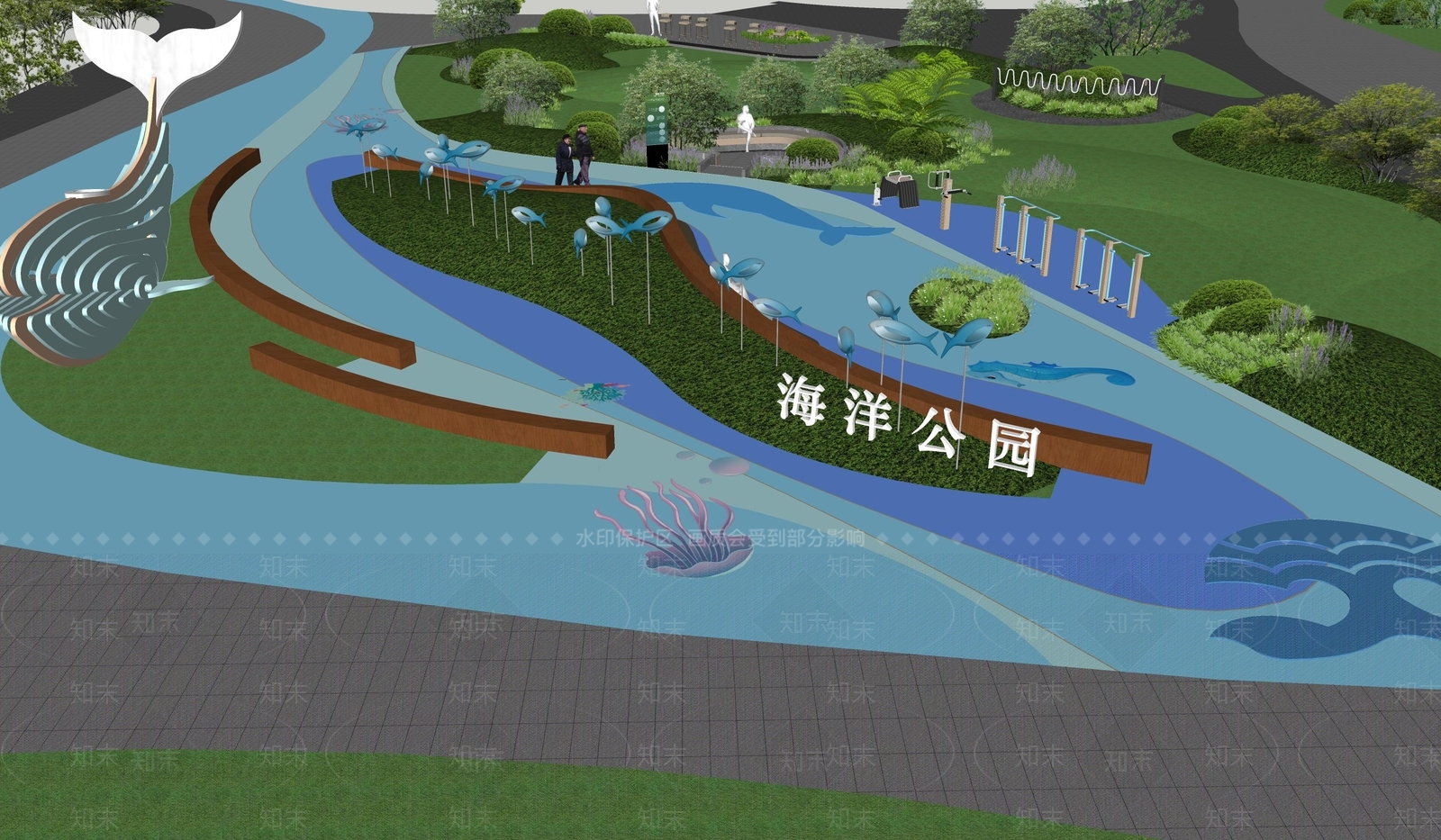 现代乡村公园SU模型下载【ID:1199540717】