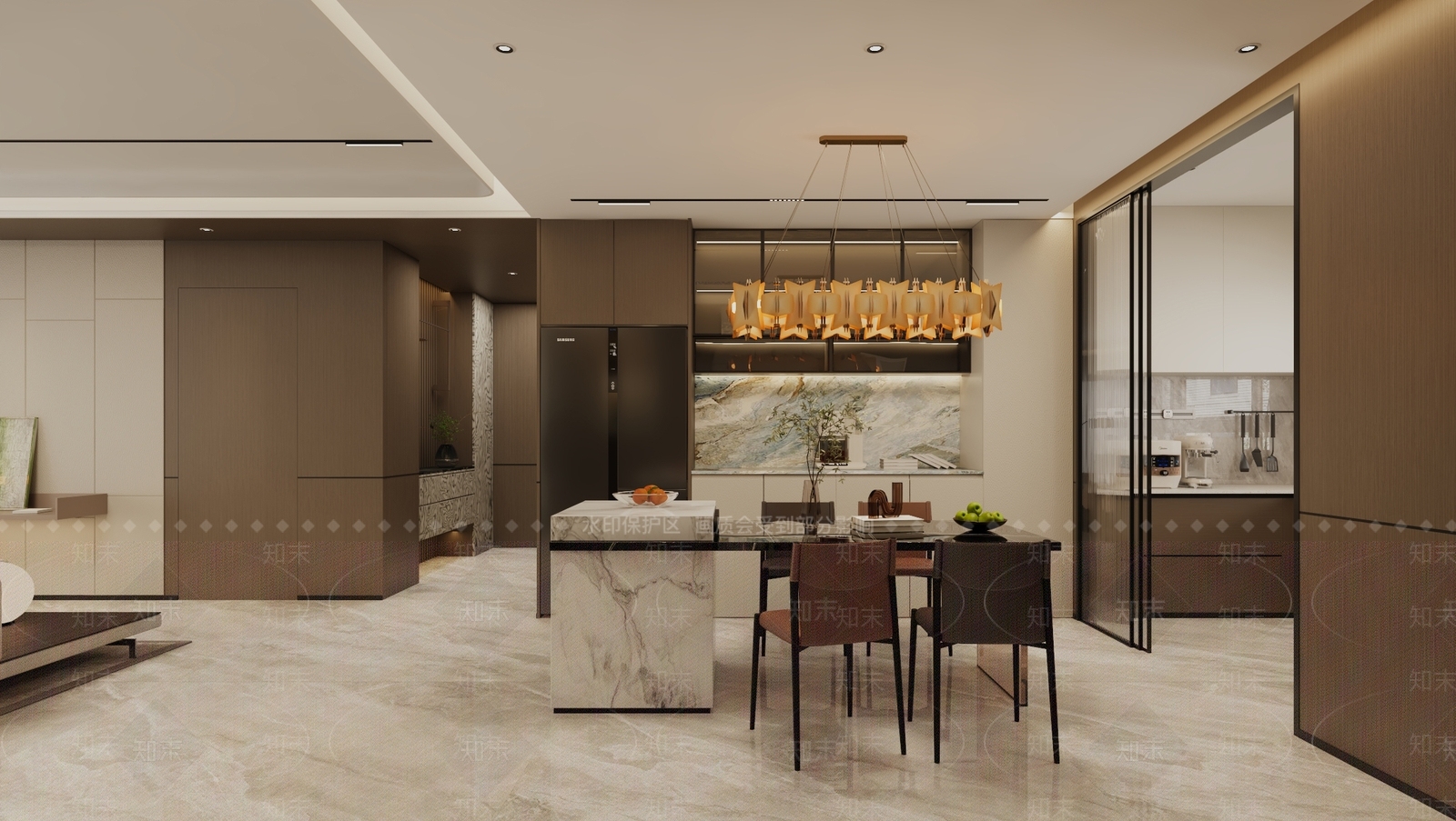 现代家居餐厅3D模型下载【ID:1199543411】